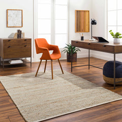 Byrne Beige & Green Jute Rug - Clearance - Ornate Home