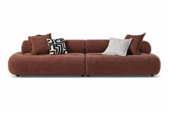 Byrne Rust 105-inch Velvet Modular Bumper Sectional Sofa - Ornate Home