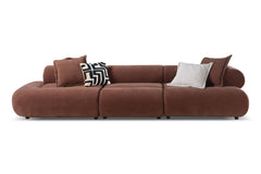 Byrne Rust 143-inch Velvet Modular Bumper Sectional Sofa - Ornate Home