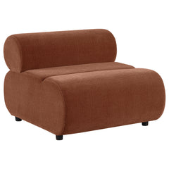 Byrne Rust Velvet Upholstered Armless Chair - Ornate Home