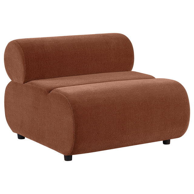 Byrne Rust Velvet Upholstered Armless Chair - Ornate Home