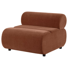 Byrne Rust Velvet Upholstered Armless Chair - Ornate Home