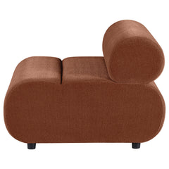 Byrne Rust Velvet Upholstered Armless Chair - Ornate Home