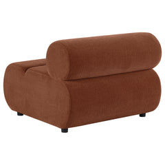 Byrne Rust Velvet Upholstered Armless Chair - Ornate Home