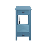 Byzad Teal Accent Table w/ USB - Ornate Home