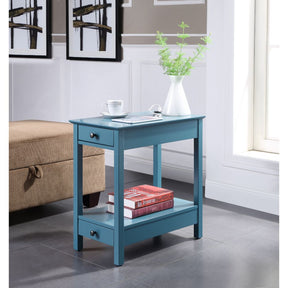 Byzad Teal Accent Table w/ USB - Ornate Home