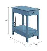 Byzad Teal Accent Table w/ USB - Ornate Home