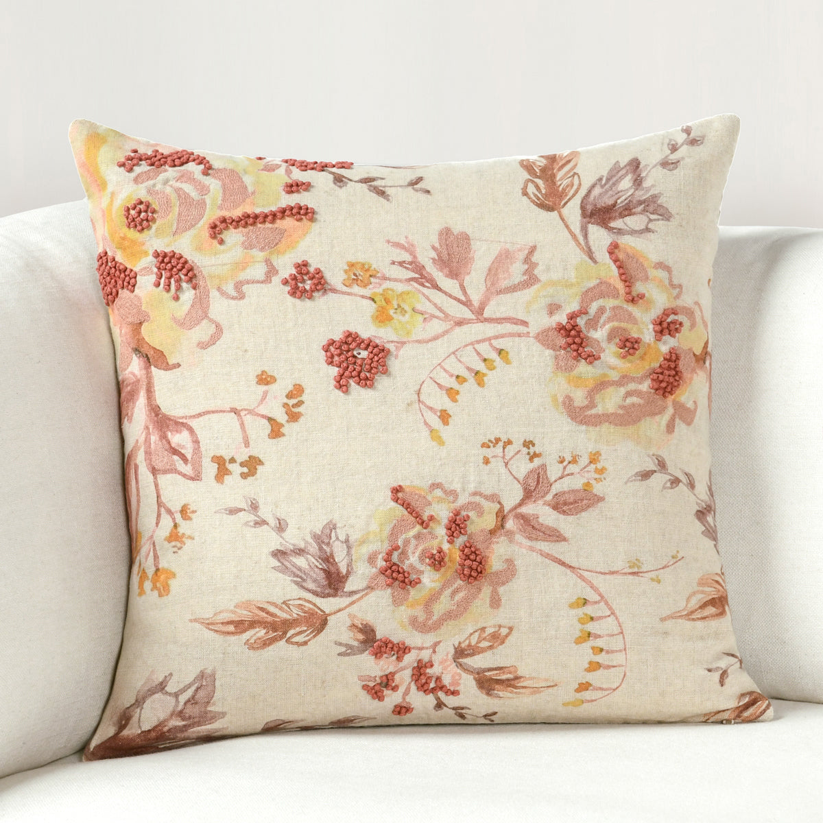CA Amra Natural Clay Multi 20x20 Throw Pillow (Set of 2) - Ornate Home