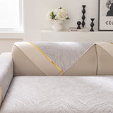 Modular Sofa Cover for Sectionals, Gold Striped Non-Slip Couch Protector