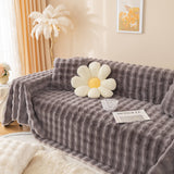 Super Soft Fluffy Faux Rabbit Fur Sofa Throw Blanket, Couch Cover Blanket for Couches Living Room Furniture Throw