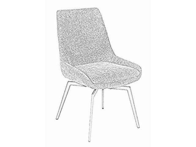 CEO 180 Degree Return Swivel Upholstered Dining Chair in Beige (Set of 2) - Ornate Home