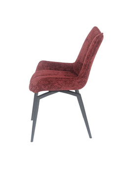 CEO 180 Degree Return Swivel Upholstered Dining Chair in Cherry (Set of 2) - Ornate Home