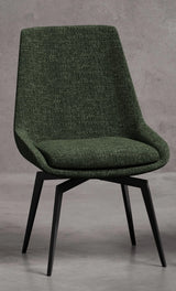 CEO 180 Degree Return Swivel Upholstered Dining Chair in Olive (Set of 2) - Ornate Home