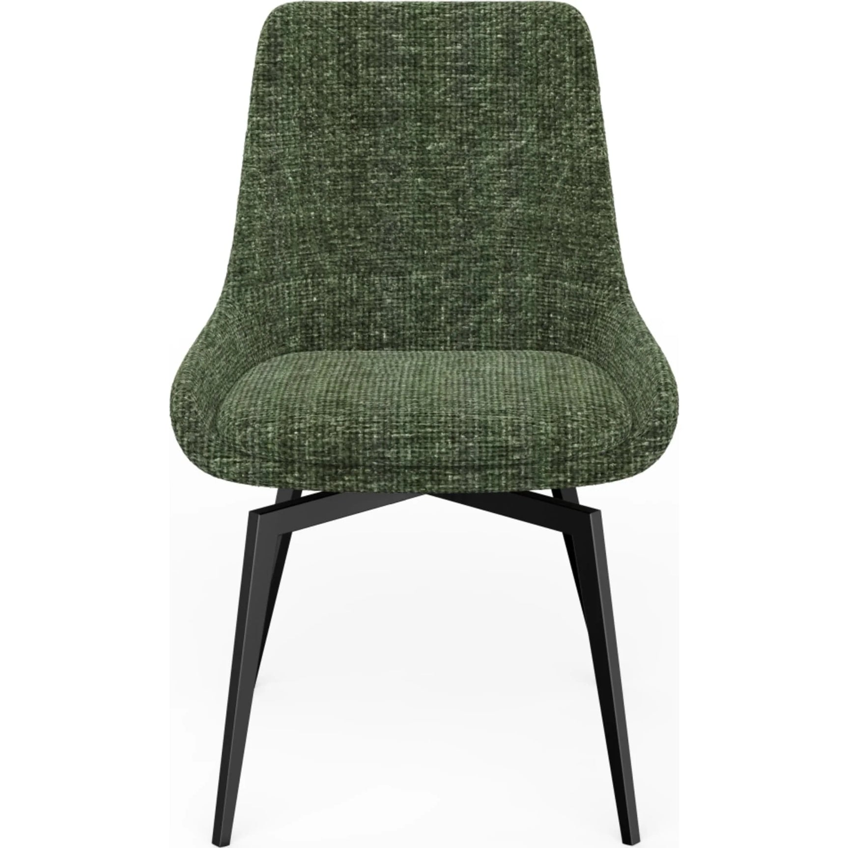 CEO 180 Degree Return Swivel Upholstered Dining Chair in Olive (Set of 2) - Ornate Home