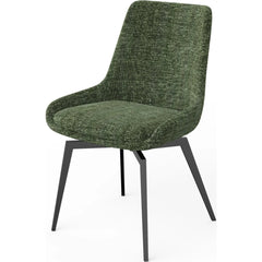 CEO 180 Degree Return Swivel Upholstered Dining Chair in Olive (Set of 2) - Ornate Home