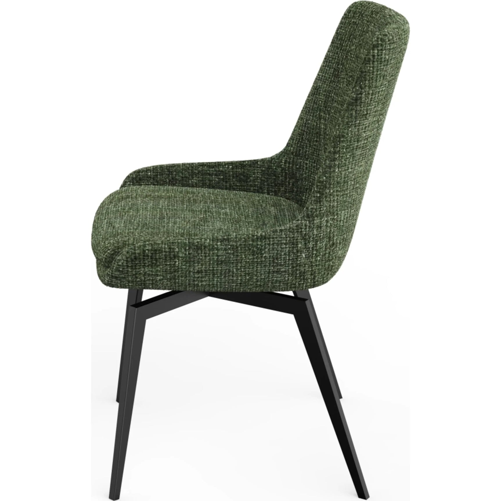 CEO 180 Degree Return Swivel Upholstered Dining Chair in Olive (Set of 2) - Ornate Home