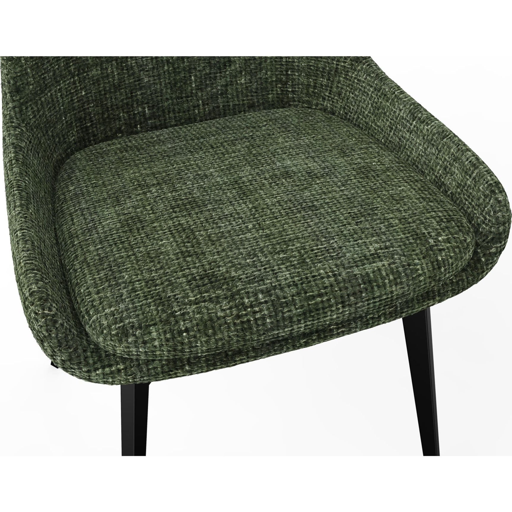 CEO 180 Degree Return Swivel Upholstered Dining Chair in Olive (Set of 2) - Ornate Home