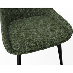 CEO 180 Degree Return Swivel Upholstered Dining Chair in Olive (Set of 2) - Ornate Home
