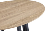 CEO Gunmetal/Washed Oak Wood Pattern Round Sintered Stone Dining Table - Ornate Home