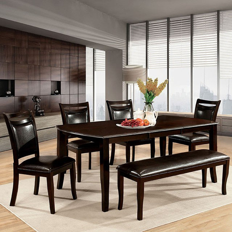Woodside Dark Cherry/Espresso 6 Pc Dining Table Set w/ Bench