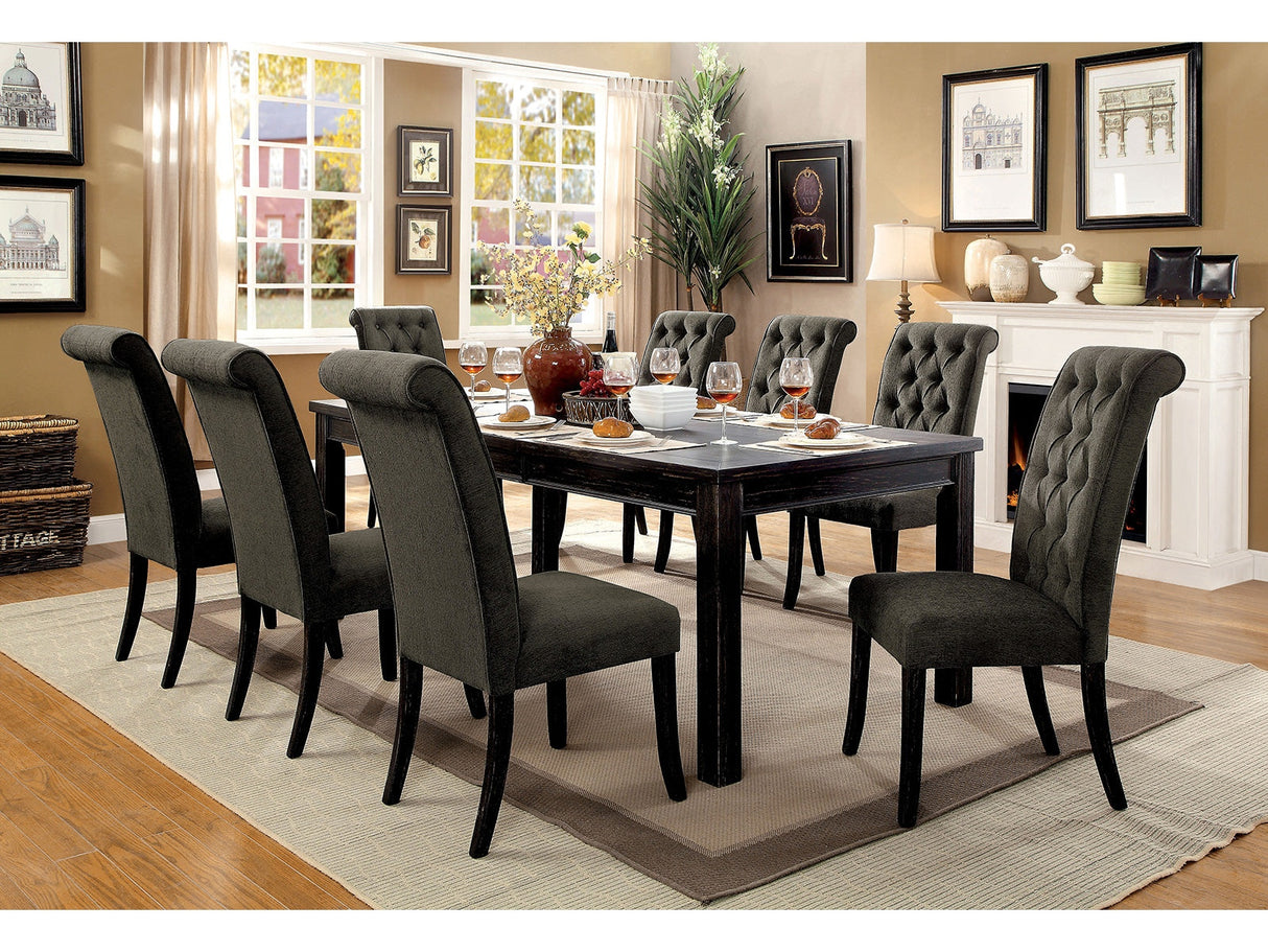 Sania Iii Gray/Antique Black Dining Set - Ornate Home