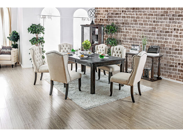 Sania Iii Antique Black/Beige 9 Piece Dining Set - Ornate Home