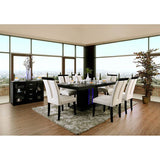 Evangeline Black/Beige 7 Pc Dining Table Set