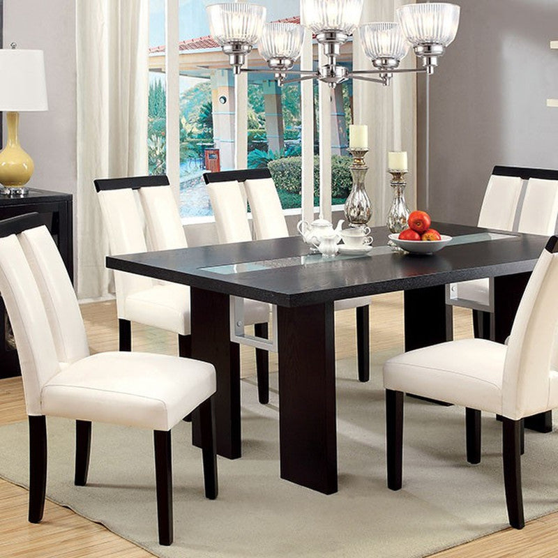 Luminar Black 7 Pc Dining Table Set
