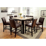 Gladstone Dark Walnut/Ivory 7 Pc Counter Ht Table Set