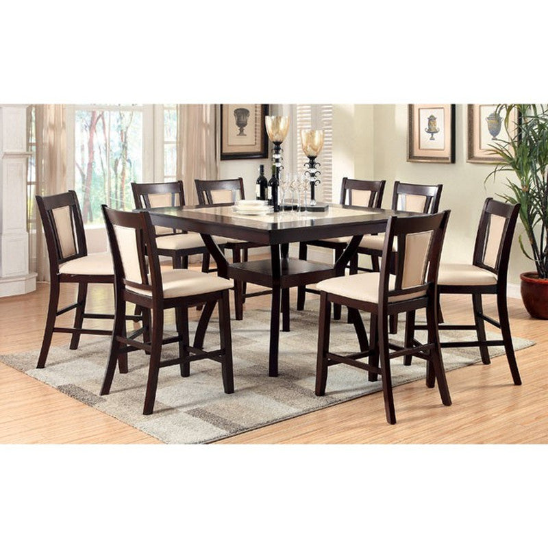 Brent Dark Cherry/Ivory 7 Pc Counter Ht Table Set