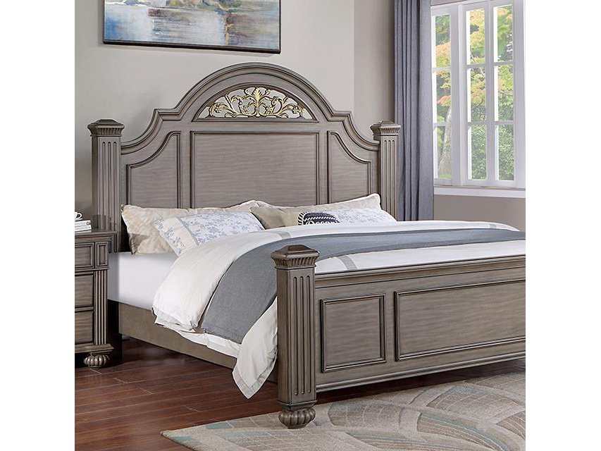 Syracuse Gray Cal. King Bed - Ornate Home