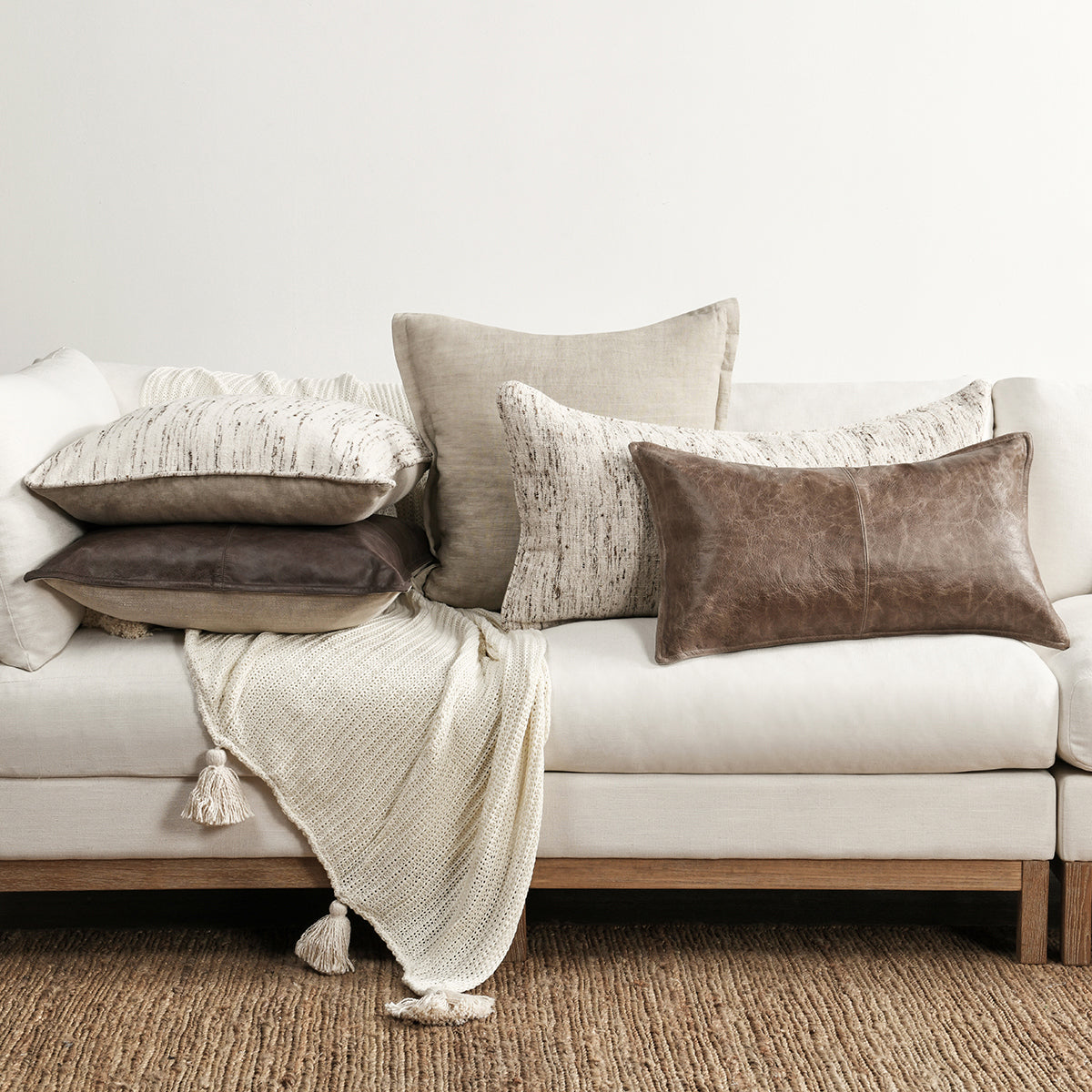 CP Tavira Natural Multiple Sizes Throw Pillow (Set of 2) - Ornate Home
