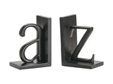 A To Z Black Bookend Pair