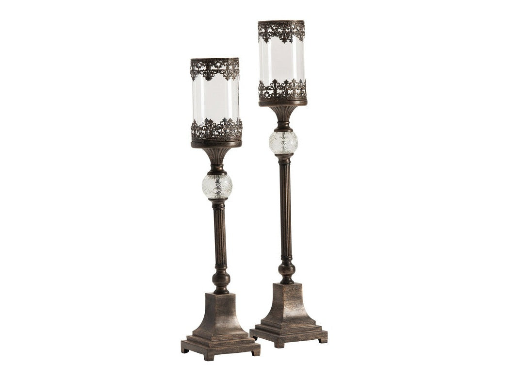 Ashland Brown/Transparent Candle Holders