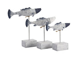 Antique Blue/White Fish Statues