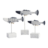 Antique Blue/White Fish Statues