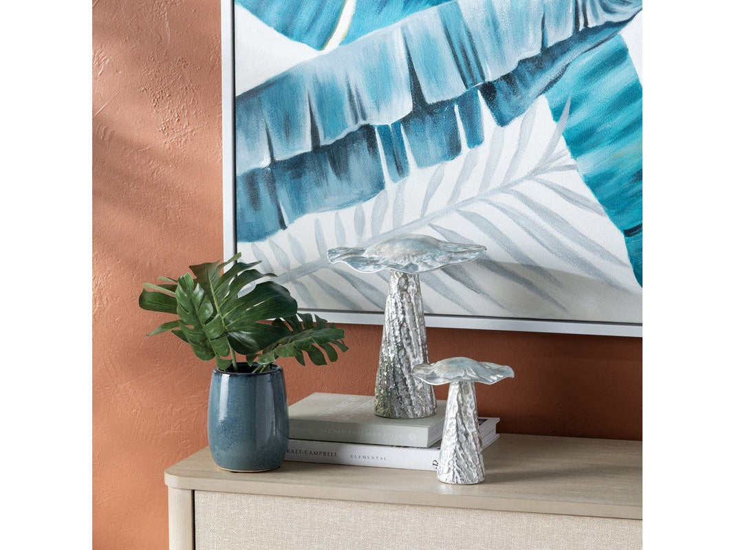 Landon Silver 2 Piece Mushroom Sculptures