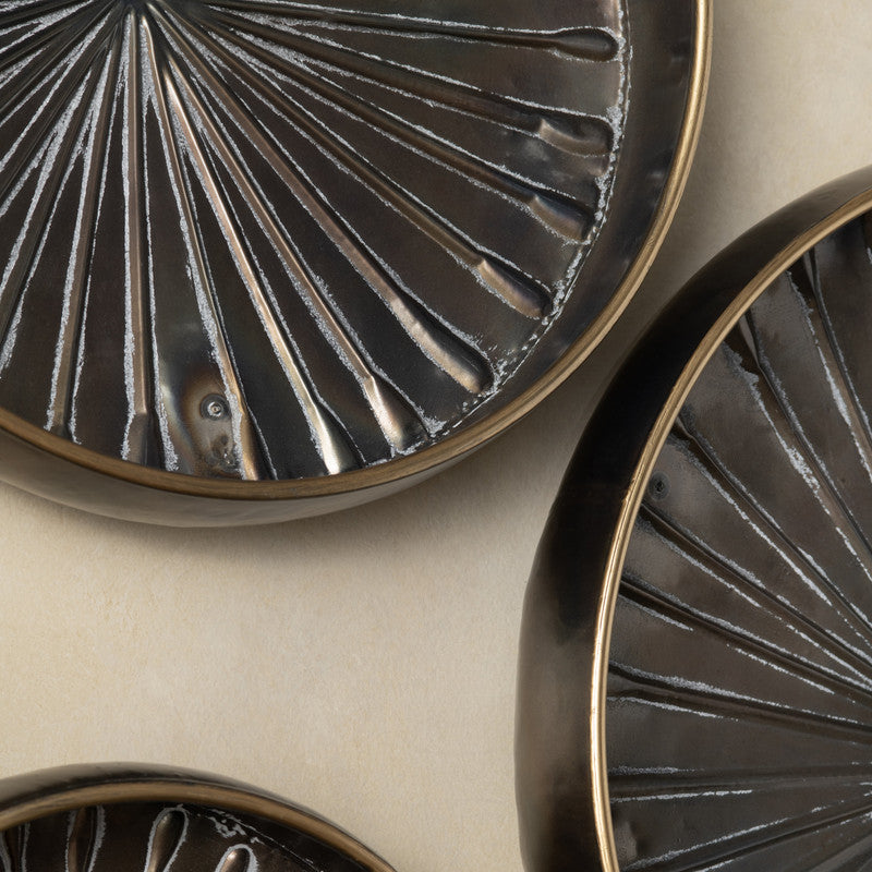 Jordan Bronze 3 Piece Round Metal Trays