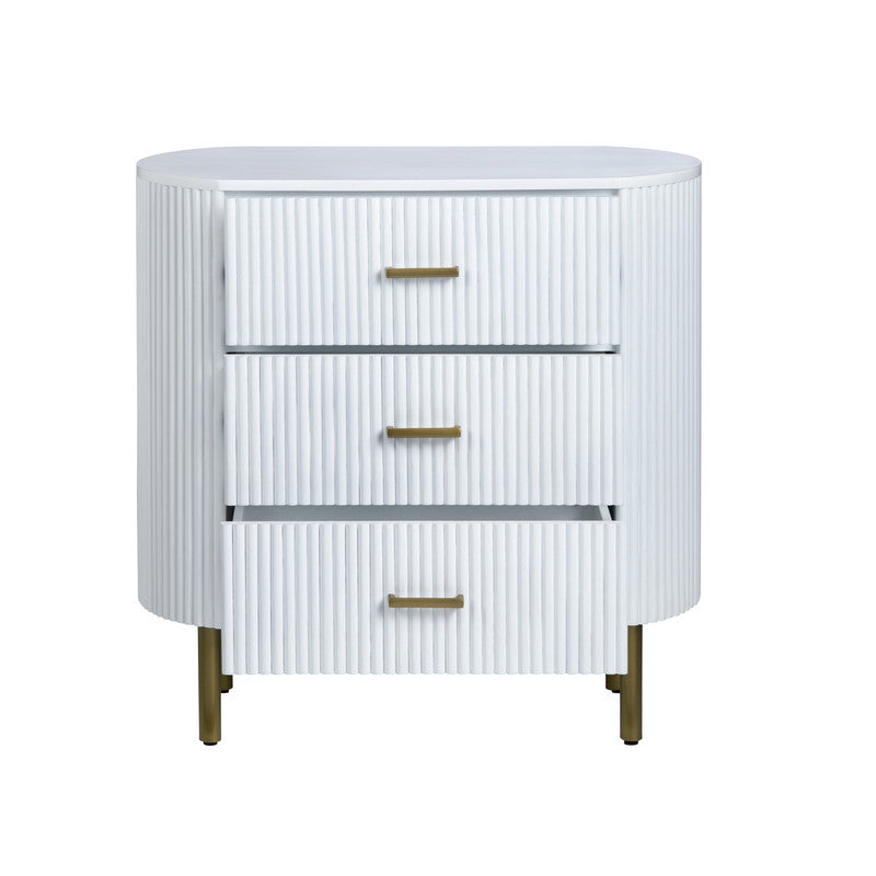 Astoria White Three-Drawer Chest