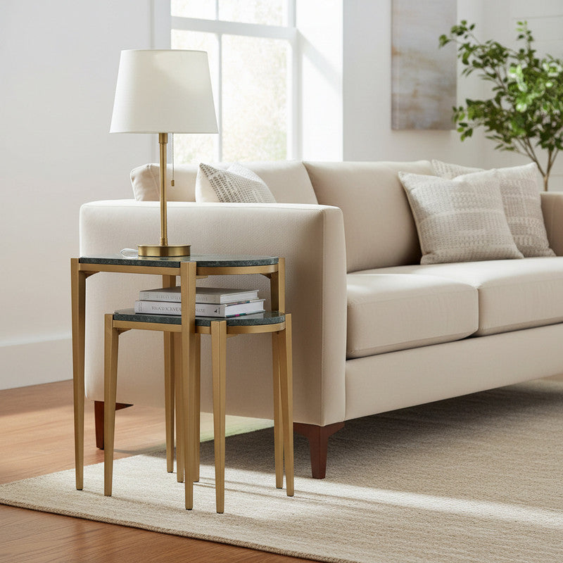 Beckham Green/Gold 2-Piece Nested Accent Tables