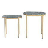 Beckham Green/Gold 2-Piece Nested Accent Tables