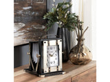 Time Flash Black/Brown Table Clock