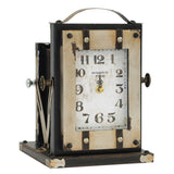 Time Flash Black/Brown Table Clock