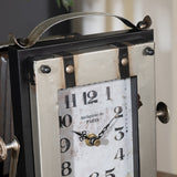 Time Flash Black/Brown Table Clock