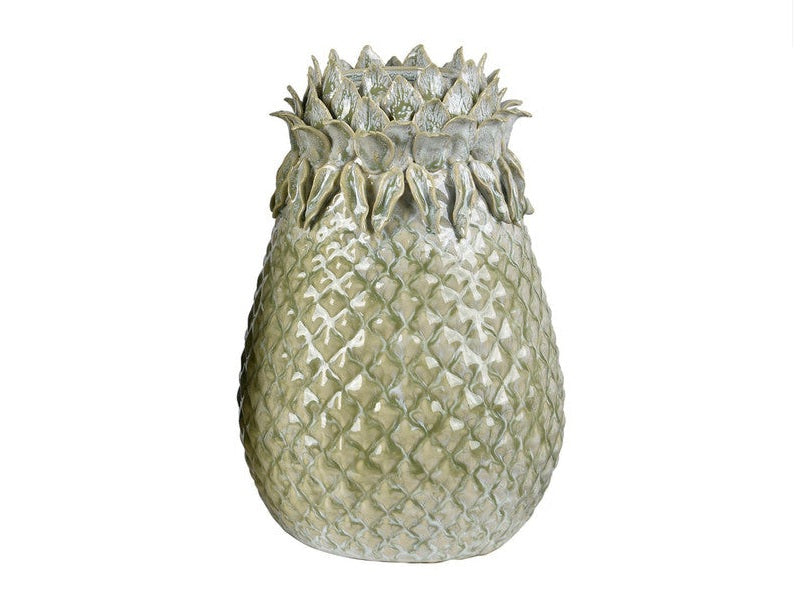 St. Simon Green Ceramic Pineapple Vase