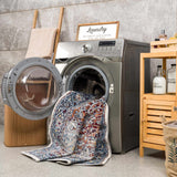 Cabacungan Blue & Rust Washable Area Rug - Clearance - Ornate Home