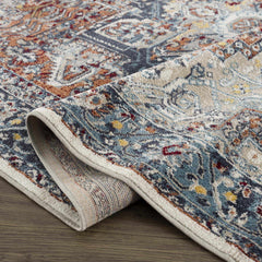 Cabacungan Blue & Rust Washable Area Rug - Clearance - Ornate Home