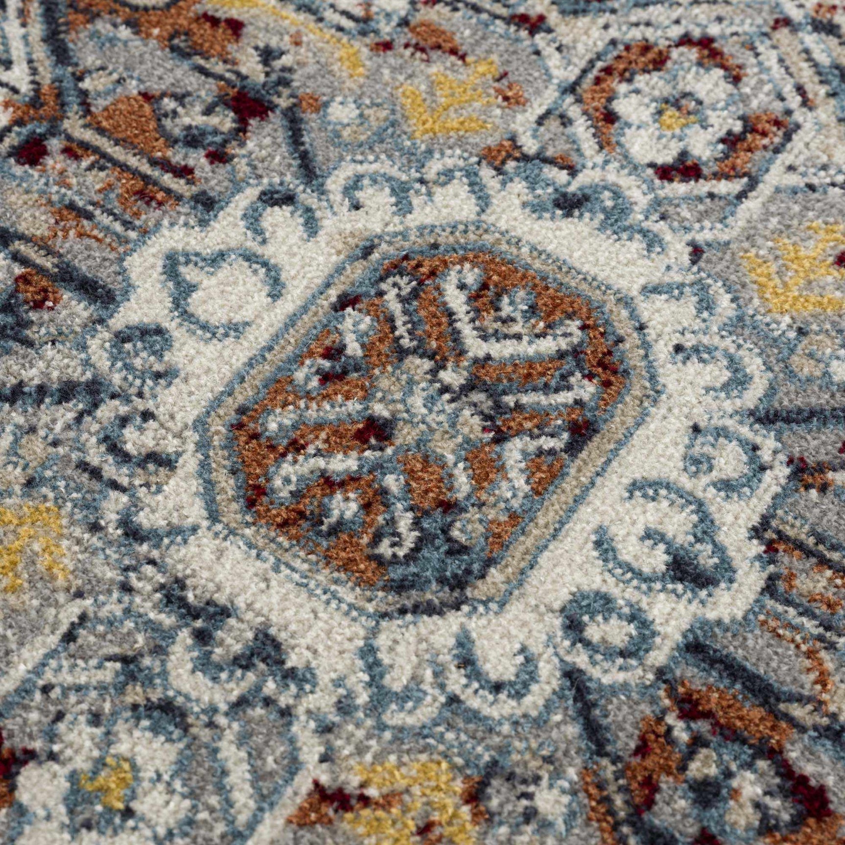 Cabacungan Blue & Rust Washable Area Rug - Clearance - Ornate Home