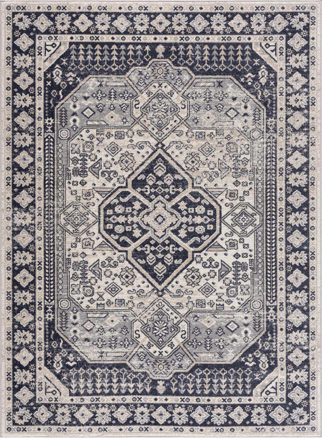 Cabacungan Cream & Gray Washable Area Rug - Clearance - Ornate Home