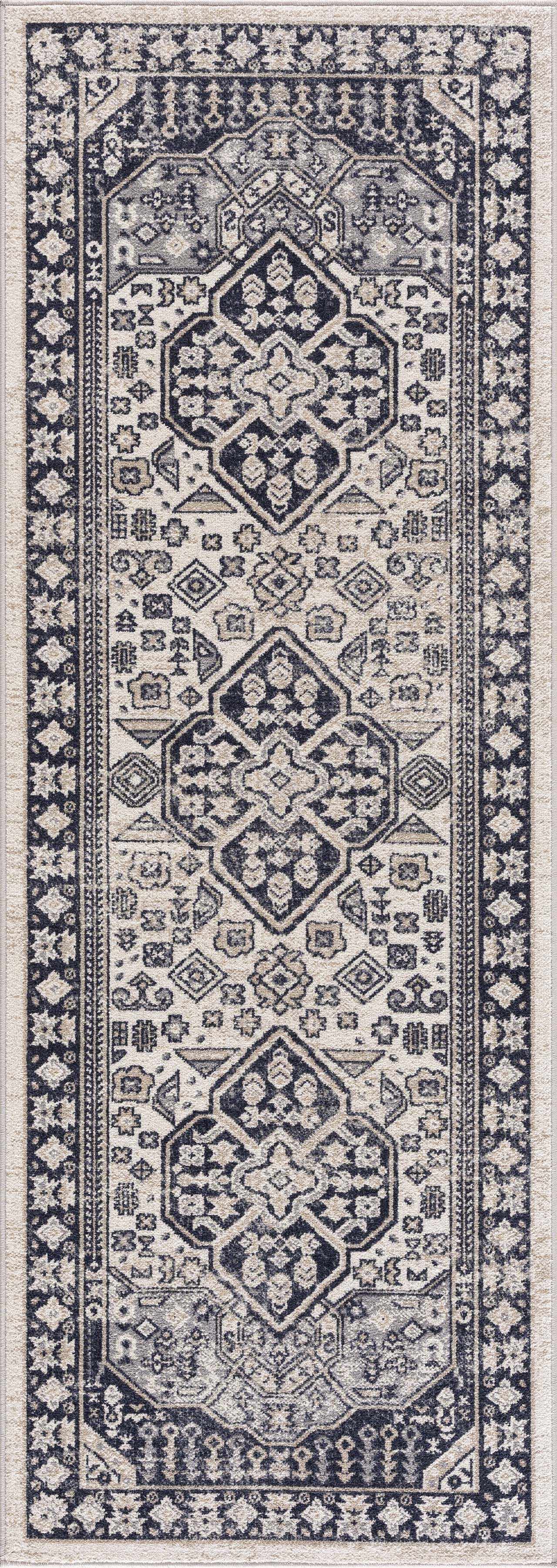 Cabacungan Cream & Gray Washable Area Rug - Ornate Home